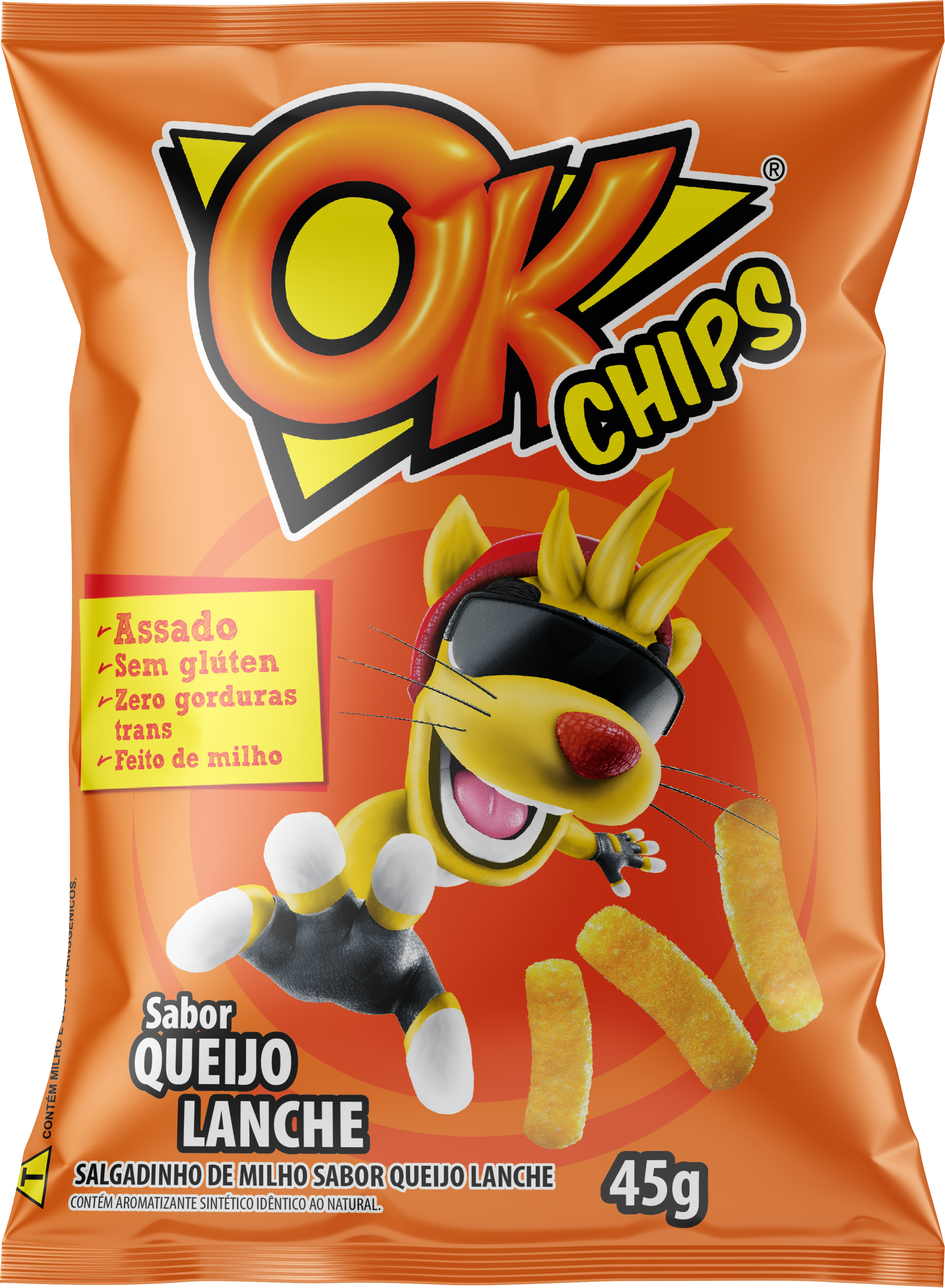 OK Chips Queijo Lanche 45g